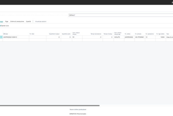 Manufacturing Solutions Registrazioni Output con QR code o Barcode