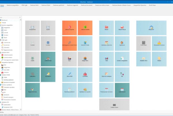 applicativo imovenext schermata relativa alla dashboard