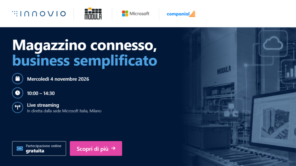 Evento Magazzino Connesso Business Semplificato - 4 novembre 2026, Innovio