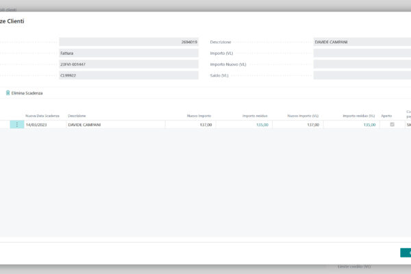 Modifica scadenze cliente Business Central Innovio