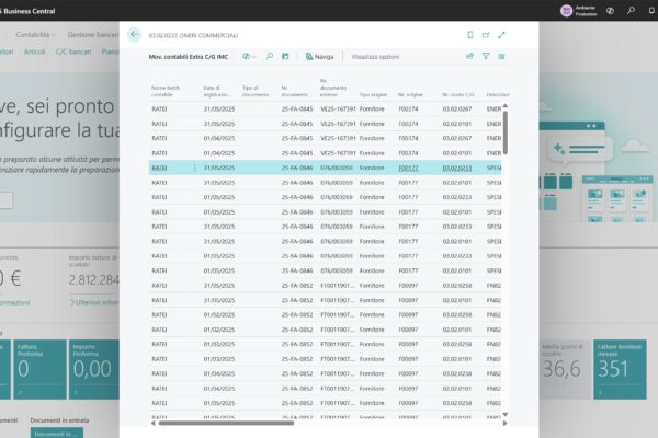 Movimenti Extracoge Competenze IMC Business Central Innovio