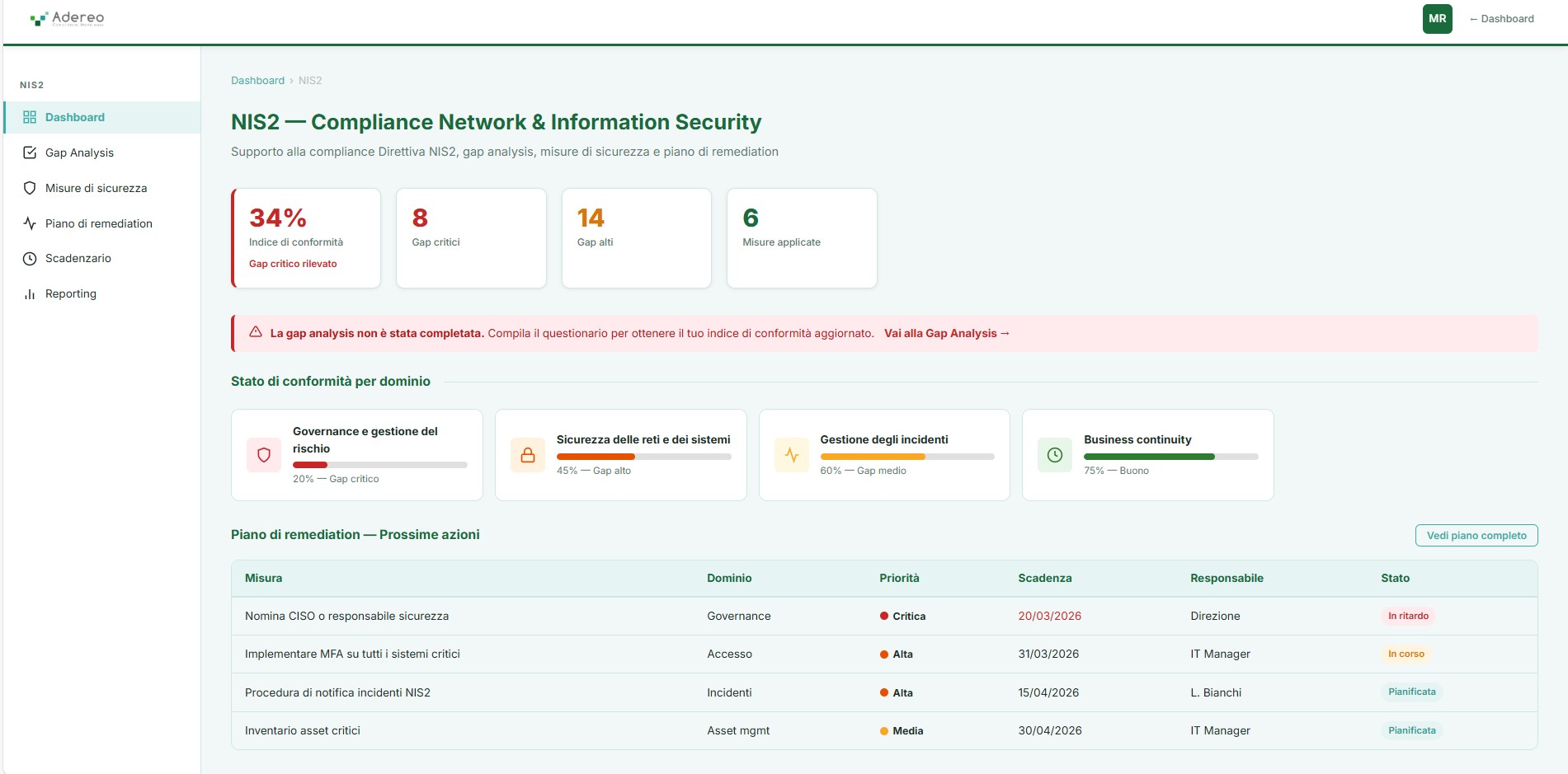 NIS2 Adereo Compliance Platform Innovio
