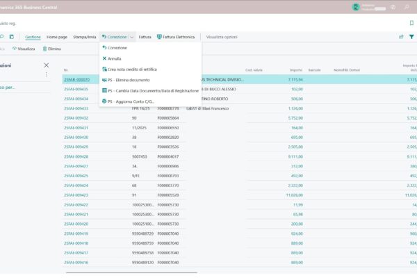 Tool Modifica Documenti Acquisti Business Central Innovio