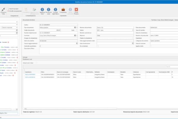 applicativo imovenext schermata di modifica di una fattura passiva