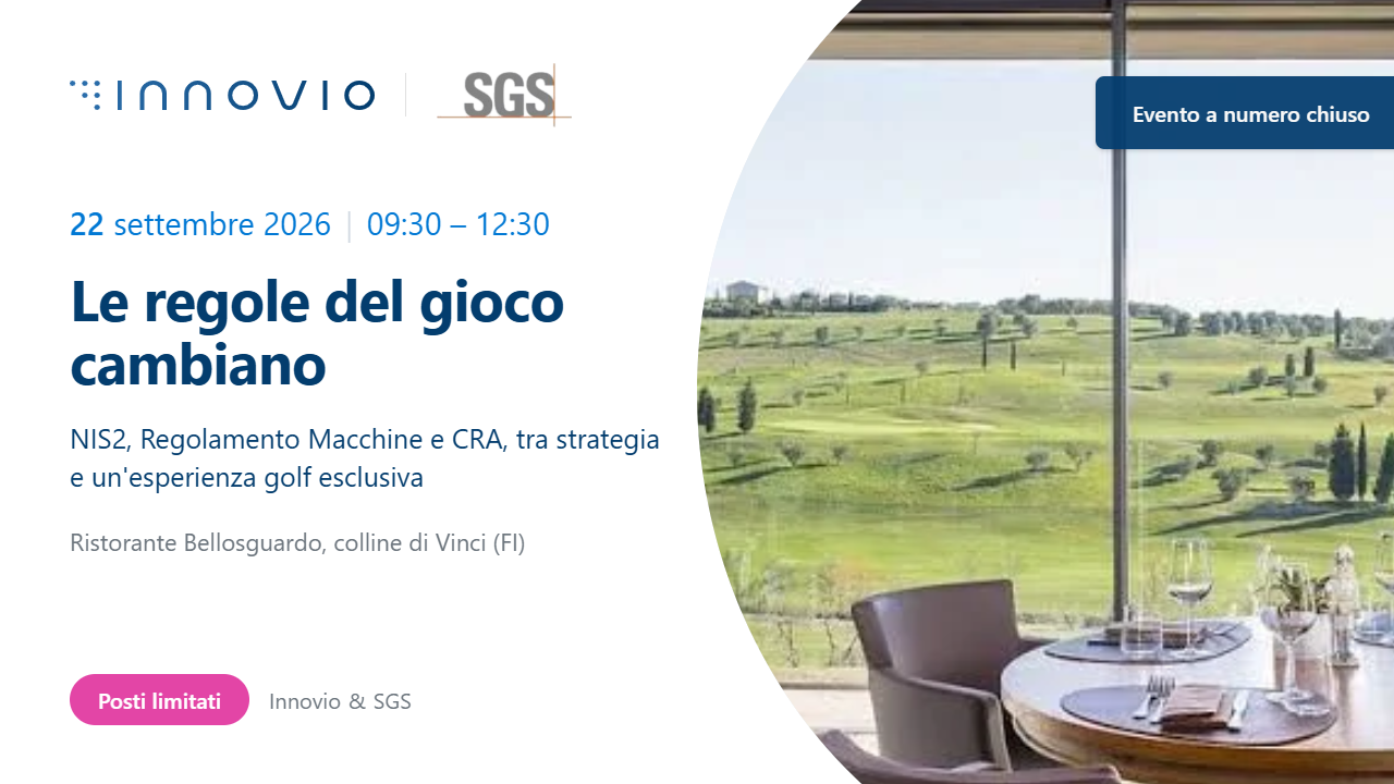 Le Regole del Gioco Cambiano: NIS2, Regolamento Macchine e CRA, tra strategia e un’esperienza golf esclusiva