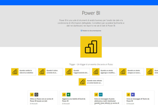 applicativo microsoft power automate connessione di power bi