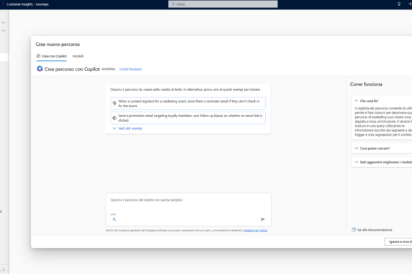 microsoft-dynamics-customer-insight-innovio-10 applicativo microsoft dynamics 365 customer insights schermata per la creazione di nuovi percorsi