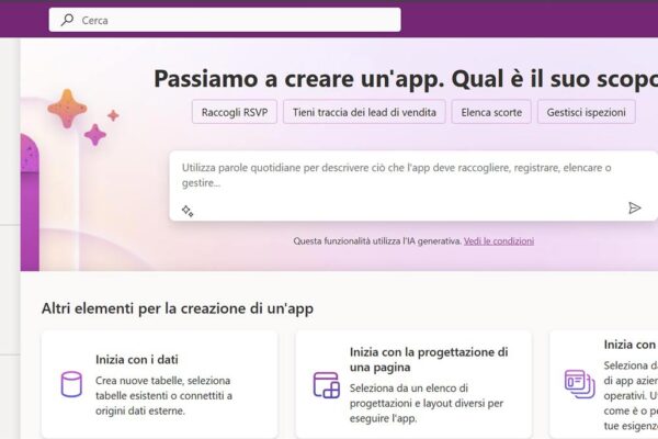 microsoft-power-app-software-innovio-6 applicativo microsoft power apps visualizzazione della home page