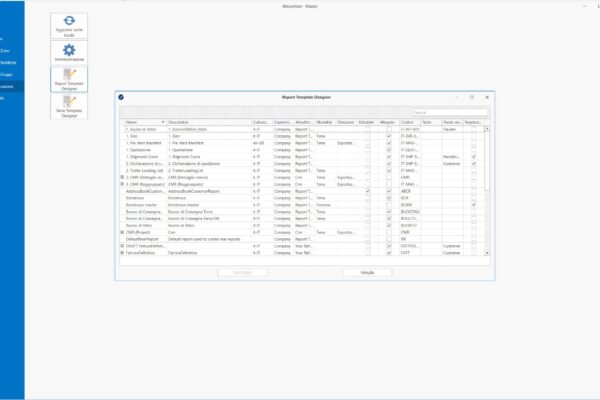 applicativo imovenext schermata di configurazione della stampa